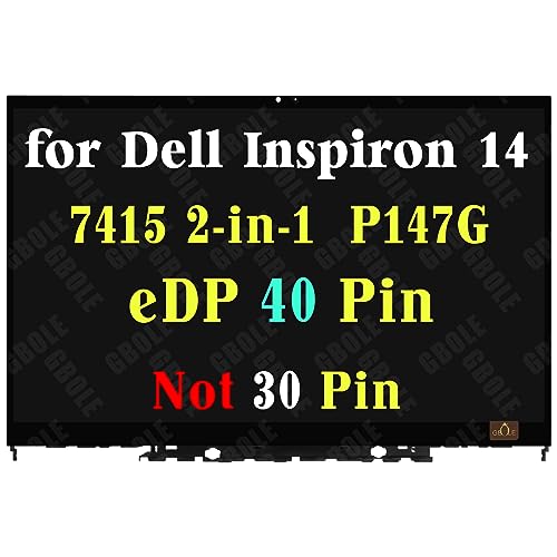 GBOLE Bildschirm Ersatz für Dell Inspiron 14 5415 5410 7415 2-in-1 P147G P147G001 LCD LED Touchscreen Display Digitizer Assembly mit Blende 14 Zoll FHD 1920x1080 (nur für 40 Pin) von GBOLE