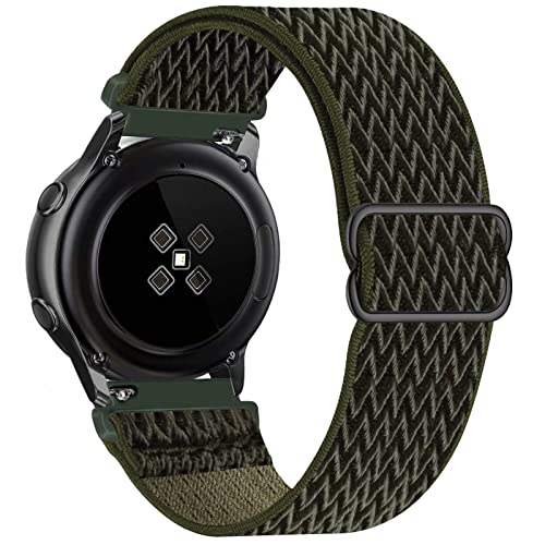 GBPOOT 20mm Armband Kompatibel mit Samsung Galaxy Watch 5/Watch 5 Pro/Watch 4/Watch 4 Classic 42 mm 46 mm/Active 2(40mm/44mm)/Watch 3 41mm/Gear S2 Classic,Nylon Armbänder,Cargo Khaki,20mm von GBPOOT
