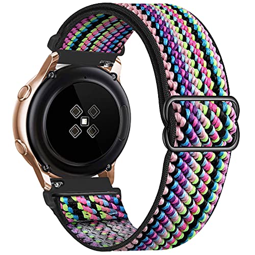 GBPOOT 20mm Armband Kompatibel mit Samsung Galaxy Watch 5/Watch 5 Pro/Watch 4/Watch 4 Classic 42 mm 46 mm/Active 2(40mm/44mm)/Watch 3 41mm/Gear S2 Classic,Nylon Armbänder,Colourful,20mm von GBPOOT