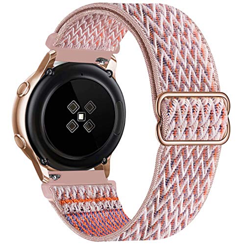 GBPOOT 20mm Armband Kompatibel mit Samsung Galaxy Watch 5/Watch 5 Pro/Watch 4/Watch 4 Classic 42 mm 46 mm/Active 2(40mm/44mm)/Watch 3 41mm/Gear S2 Classic,Nylon Armbänder,Pink Sand,20mm von GBPOOT