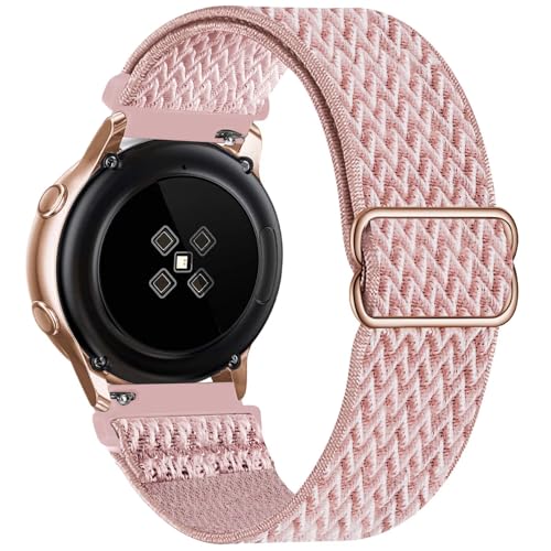 GBPOOT 20mm Armband Kompatibel mit Samsung Galaxy Watch 5/Watch 5 Pro/Watch 4/Watch 4 Classic 42 mm 46 mm/Active 2(40mm/44mm)/Watch 3 41mm/Gear S2 Classic,Nylon Armbänder,Rose Pink,20mm von GBPOOT