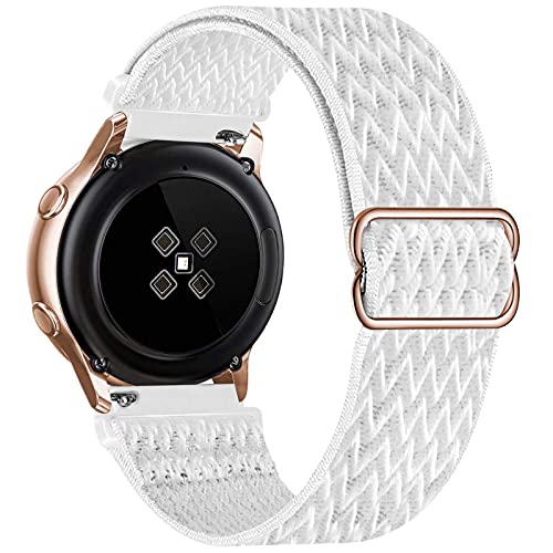 GBPOOT 20mm Armband Kompatibel mit Samsung Galaxy Watch 5/Watch 5 Pro/Watch 4/Watch 4 Classic 42 mm 46 mm/Active 2(40mm/44mm)/Watch 3 41mm/Gear S2 Classic,Nylon Armbänder,White,20mm von GBPOOT