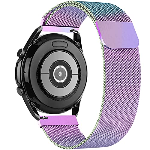 GBPOOT 20mm Armband Kompatibel mit Samsung Galaxy Watch 6/5/5 Pro/Watch 4/Watch 4 Classic/Active/Active 2/Galaxy Watch 3 41mm/Watch 42mm/Gear S2 Classic,Edelstahl Mesh Metall Uhrenarmband,20mm,Bunt von GBPOOT