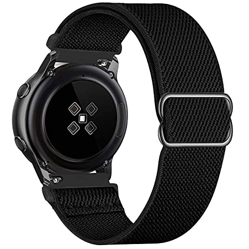 GBPOOT 22mm Armband Kompatibel mit Samsung Galaxy Watch 3(45mm/44mm)/Watch 46mm/Gear S3 Classic/ GT2,für Watch GT/GT 2 46mm/Watch GT2 e/GT2 Pro Nylon Uhrenarmband,Pure Black,22mm von GBPOOT