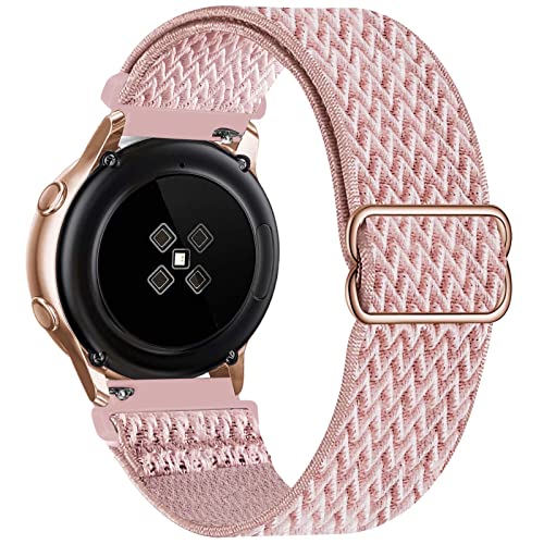 GBPOOT 22mm Armband Kompatibel mit Samsung Galaxy Watch 3(45mm/44mm)/Watch 46mm/Gear S3 Classic/ GT2,für Watch GT/GT 2 46mm/Watch GT2 e/GT2 Pro Nylon Uhrenarmband,Rose Pink,22mm von GBPOOT