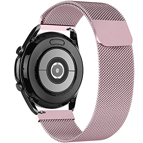 GBPOOT 22mm Armband Kompatibel mit Samsung Galaxy Watch 3 45mm/Watch 46mm/Gear S3 Classic/Frontier,Edelstahl Mesh Metall Armband für Huawei Watch GT/GT 2 46mm/Watch GT2 e/GT2 Pro,22mm,Rosa von GBPOOT