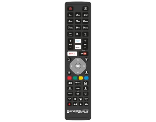 Jolly Line Replacement, Ersatz Fernbedienung für Philips TV, Universal Fernbedienung für Philips Fernseher, Keine Programmierung erforderlich, JL1719 von Jolly Line