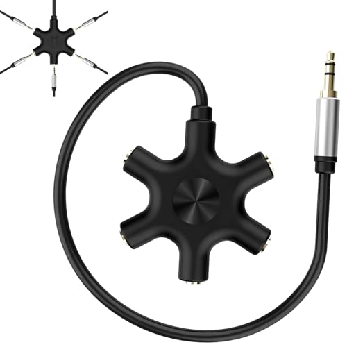 5-Jack Multi kopfhörer Audio Splitter 3.5mm Spritzgießen mit Kopfhörer Splitter Entwickelt,um bis zu fünf Geräte für Klassenzimmer Audio Splitter für Kopfhörer Headphone Smartphones,Laptops von GBULTR