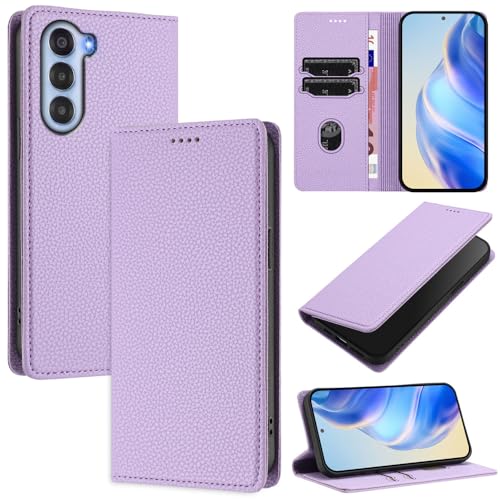 GBWQPLJV Luxuriöse Multifunktions-Schutzhülle für ZTE Nubia S NubiaS 5G, magnetisch, Klappetui, Brieftaschen-Clip, Ständer, Handyschutzhülle (Nubia S 5G, Violett) von GBWQPLJV