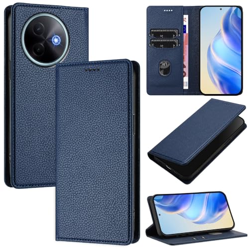 GBWQPLJV - Magnetische Handyhülle, kompatibel mit Vivo Y39 VivoY39 5G, luxuriöser Kartensteckplatz, einfarbige Schutzhülle mit Fallschutz (Vivo Y39 5G, Blau) von GBWQPLJV