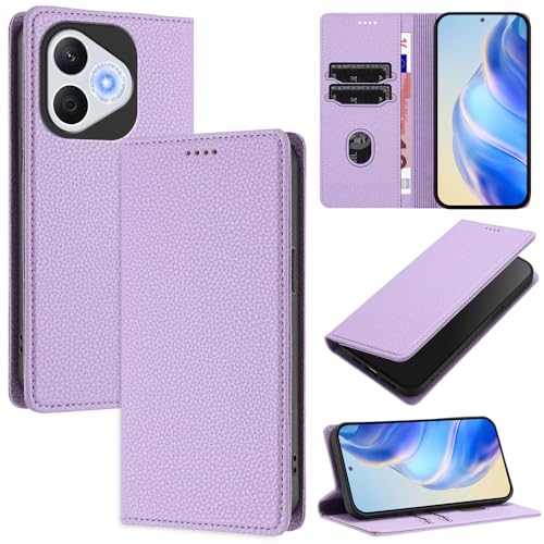 GBWQPLJV Magnetische Klapphülle für Geschäftstelefon, kompatibel mit Honor 400 Lite 400Lite ABR-NX1, Lederhülle, Ständer, Brieftaschenclip, Multifunktions-Handyhülle (Honor 400 Lite, Violett) von GBWQPLJV