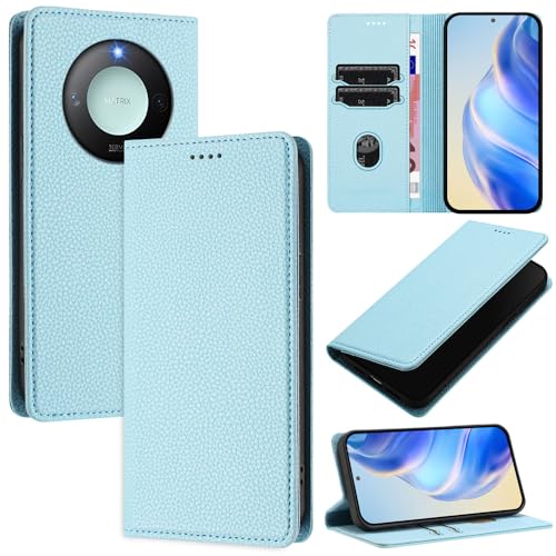 GBWQPLJV Magnetische Schutzhülle für Handy, kompatibel mit Honor X9c Smart X9cSmart, stoßfest, multifunktional, mit Kartenfach (Honor X9c Smart, Himmelblau) von GBWQPLJV
