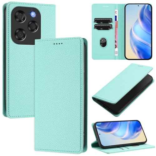 GBWQPLJV Schutzhülle für Coolpad X100 CoolpadX100, stoßfest, Bürste, Flip-Cover mit Kartenschlitzen, kompatibel mit Coolpad X100, Mintgrün von GBWQPLJV