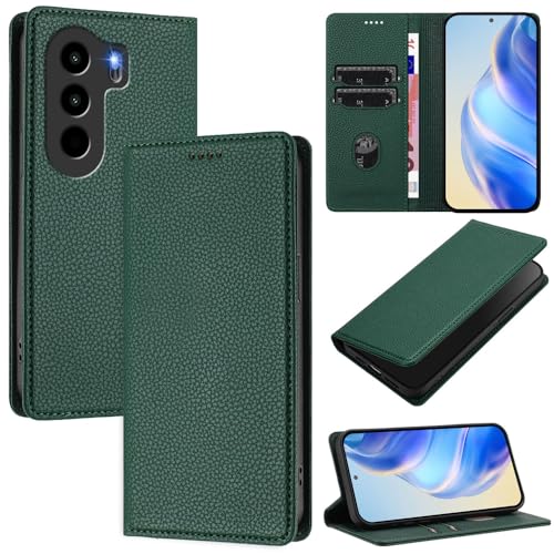 GBWQPLJV Schutzhülle mit Kartenschlitzen, kompatibel mit Itel Power 70 Power70, magnetisch, Standfunktion, Multifunktions-Ledertasche (itel Power 70, Grün) von GBWQPLJV
