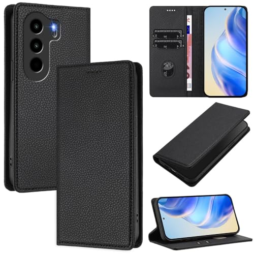 GBWQPLJV Schutzhülle mit Kartenschlitzen, kompatibel mit Itel Power 70 Power70, magnetisch, Standfunktion, Multifunktions-Ledertasche (itel Power 70, Schwarz) von GBWQPLJV