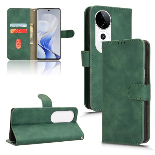 Schutzhülle für Vivo S19, V40 Pro, VivoV40, V2348, mit Kartenschlitz, Brieftaschenklammer, luxuriös, hautsympathisch, Grün von GBWQPLJV