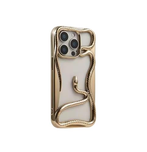 GBZHMCASE Coole Handyhülle in Schlangenform for iPhone 16 15 Pro Max, kompatibel mit iPhone 13 14 Pro(Rose Gold,for iPhone 12 Pro) von GBZHMCASE