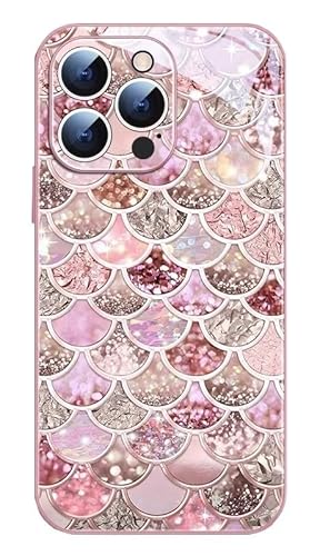 GBZHMCASE Glitzernde Fischschuppenmuster Handy-Schutzhülle for iPhone 16 15 Pro Max, kompatibel mit iPhone12 13 14Pro(Pink,for iPhone 14 Pro Max) von GBZHMCASE