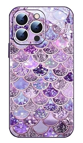 GBZHMCASE Glitzernde Fischschuppenmuster Handy-Schutzhülle for iPhone 16 15 Pro Max, kompatibel mit iPhone12 13 14Pro(Purple,for iPhone 14 Pro Max) von GBZHMCASE