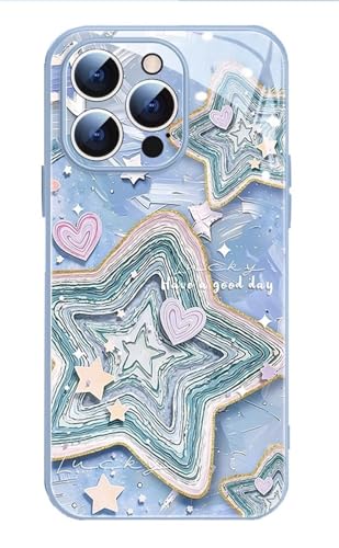 GBZHMCASE Lucky Star Handyhülle für iPhone 16 15 Pro Max, kompatibel mit iPhone 14 13 Pro(Blue,for iPhone 12 Pro Max) von GBZHMCASE