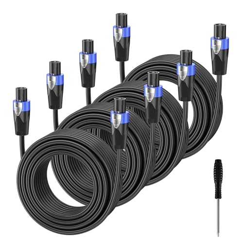 GCTBL 4Pack 5M Speakon Kabel DJ/PA Lautsprecherkabel mit Speakon Stecker für Audio Verstärker 12 Guage Cord Wire Kabel mit Twist Lock GCTBL 4Pack 5M Speakon Kabel DJ/PA Lautsprecherkabel mit Speakon Stecker für Audio Verstärker 12 Guage Cord Wire Kabel mit Twist Lock von GCTBL