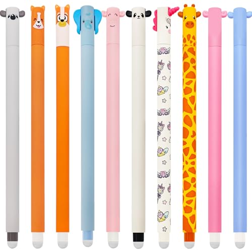 GDFJBG Radierbare Stifte Bundle-Radierbarer Kugelschreiber Cartoon Stift Radierbar Erasable Pen Löschbaren Gelstiften für Kinder Studenten Schule 10pcs von GDFJBG