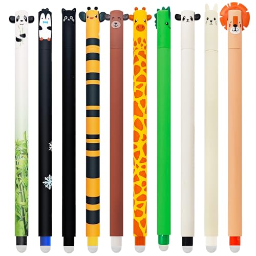 GDFJBG Radierbare Stifte Bundle-Radierbarer Kugelschreiber Cartoon Stift Radierbar Erasable Pen Löschbaren Gelstiften für Kinder Studenten Schule 10pcs von GDFJBG