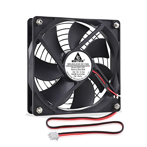 GDSTIME 120mm Gehäuselüfter 120mm Lüfter 120mm PC Lüfter 120 x 25mm Dual Kugellager 12V Computerlüfter 2000 U/min DC bürstenloser Lüfter für Workstation PSU Empfänger Projektor von GDSTIME