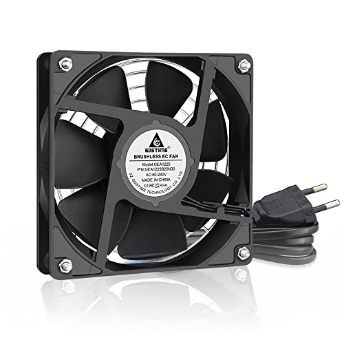 GDSTIME 120mm Lüfter AC EC 220V Lüfter 120mm 240V Lüfter Dual Kugellager 120mm Gehäuselüfter 120mm Axial Lüfter 2700 U/min Bürstenlos Kühlung Lüfter für pc computer Lüfteraustausch von GDSTIME