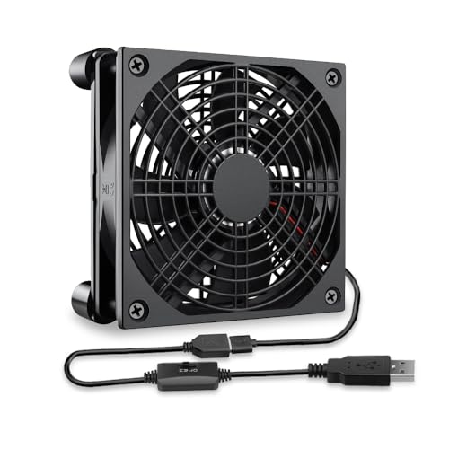 GDSTIME 120mm USB Lüfter 120 x 25mm Computer Lüfter 120mm Gehäuselüfter 12CM PC Ventilator PC-Gehäuse Kühler 1500 U/min für Verstärker Projektor PS4 XBox DVR Router TV Box Verstärker von GDSTIME