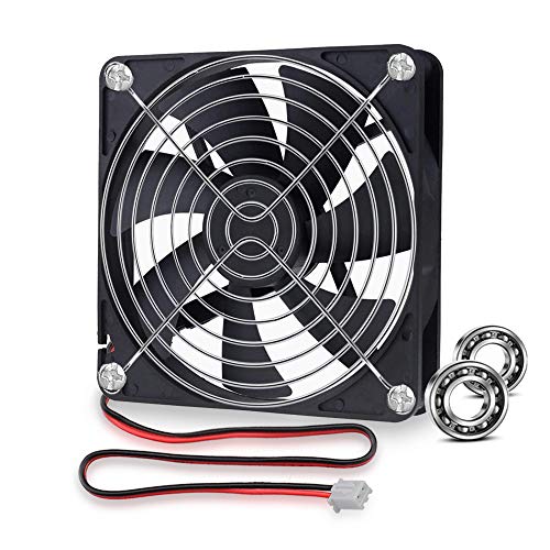 GDSTIME 12V Lüfter 140mm Computerlüfter 140 x 25mm PC Lüfter Dual Kugellager 140mm Gehäuselüfter 121,4 CFM DC Bürstenloser Kühlung für Workstation PSU Verstärker TV Box DIY von GDSTIME