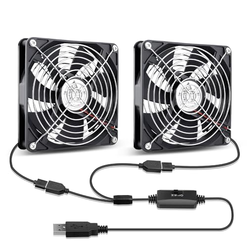 GDSTIME 2 Stück 140mm x 25mm USB Lüfter 140mm Lüfter 140mm PC Fan Gehäuse Lüfter für PC Computer Laptop Chassis von GDSTIME