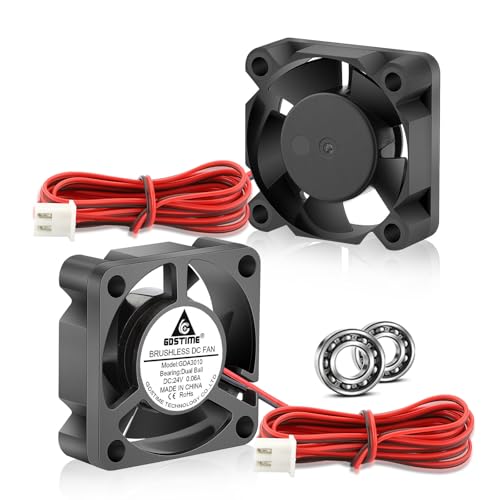 GDSTIME 2 Stück 30mm Lüfter 24V 3010 Doppelkugellager 30x30x10 Mini Lüfter 24 Volt 100CM Kabel 12000 U/min Hohe Geschwindigkeit von GDSTIME