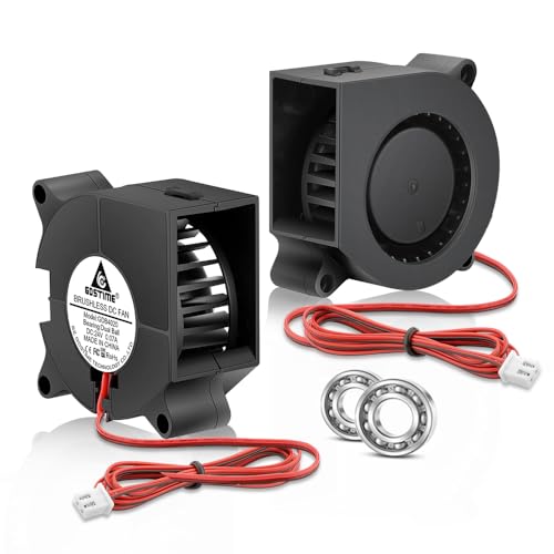 GDSTIME 2 Stück 4020 Lüfter 24V Doppelte Kugellager 24volt 40mm x 20mm Blower Fan 100CM Kabel 40x40x20mm Gebläse Turbo 6500U/MIN von GDSTIME