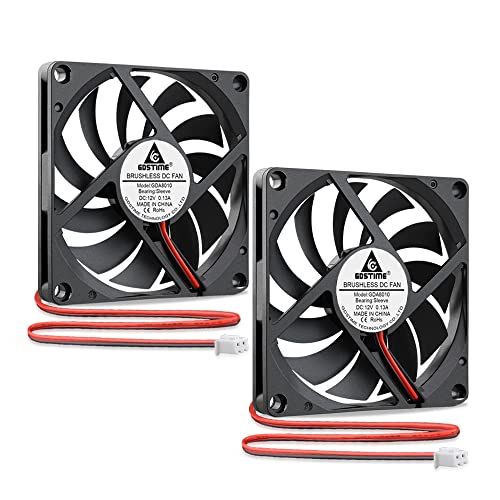 GDSTIME 2 Stück 80mm Lüfter 12V 80 x10mm PC Computer lüfter 2500 U/min bürstenloser Lüfter für PS4 Router TV Box Projektor von GDSTIME