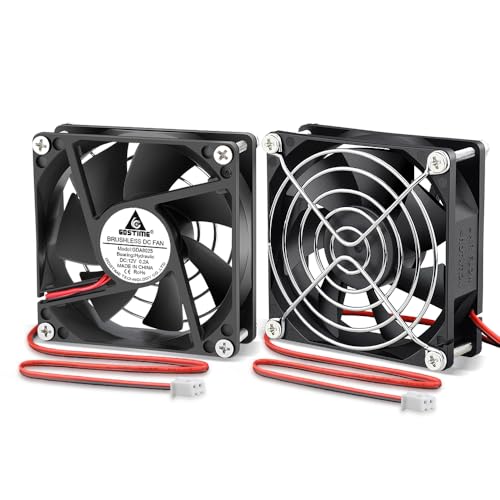 GDSTIME 2 Stück lüfter 12v 80mm 2 pin PC Kühlung Lüfter 80 x 25mm DC Bürstenlos Lüfter 2800 U/min von GDSTIME
