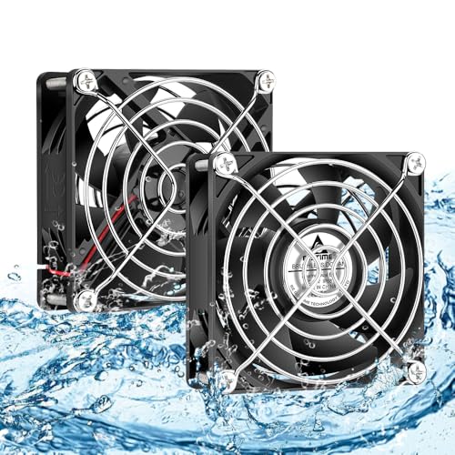 GDSTIME 2 Stück 12V Wasserdicht Lüfter 80mm IP68 80 x 25mm Computer Lüfter Dual Kugellager 80mm PC Kühlung Gehäuselüfter 2pin DC Bürstenloser GDSTIME 2 Stück 12V Wasserdicht Lüfter 80mm IP68 80 x 25mm Computer Lüfter Dual Kugellager 80mm PC Kühlung Gehäuselüfter 2pin DC Bürstenloser von GDSTIME