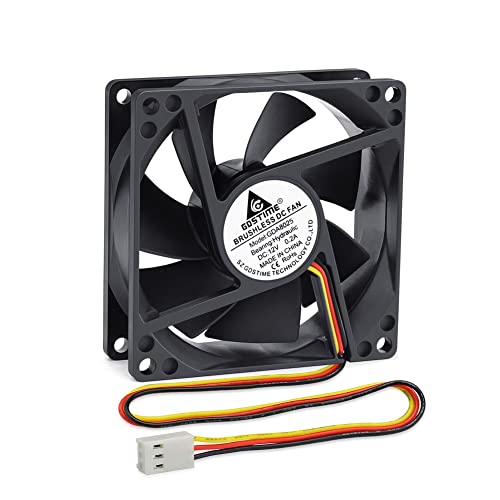 GDSTIME 12V 80mm 3 Pin CPU Lüfter 80 x 25mm PC Computer lüfter Gehäuselüfter 8CM CPU Kühler 8025 Bürstenloser 2800 U/min für Inverter Router Belüftung Lüfteraustausch von GDSTIME