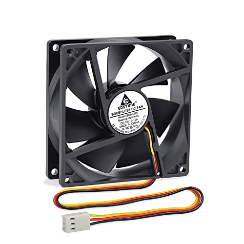 GDSTIME 92mm PC Lüfter 12V 92 x 25mm 3 Pin CPU Computer Lüfter 92mm Gehäuselüfter 9CM CPU Kühler Bürstenloser 1800 U/min für Router xBox Projektor GPU von GDSTIME