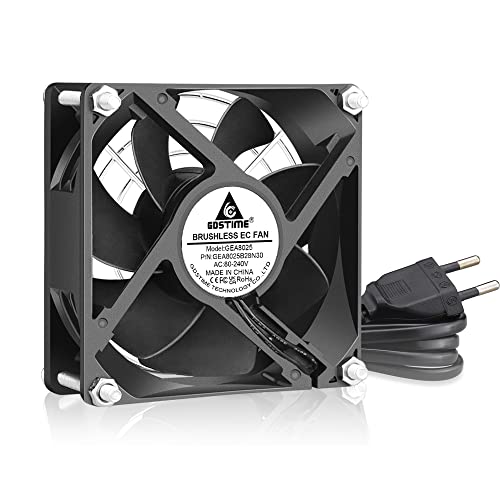 GDSTIME EC Lüfter 230V 80mm Lüfter 80 x 25mm Lüfter 220V Dual Kugellager AC 240V 80mm Fan 2800 U/min Axial Lüfter 80mm Gehäuselüfter Bürstenlos Kühlung Lüfter 230V Computer Lüfter von GDSTIME