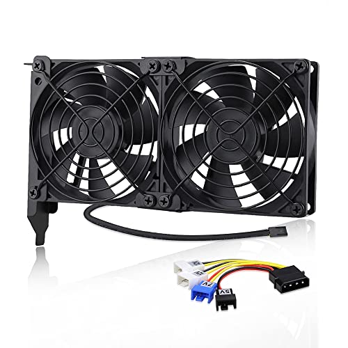 GDSTIME GPU Lüfter 2 x 92mm PCI Lüfter Grafikkarten-Lüfter PCI-Kühlfan VGA-Lüfter 3 pin 4 pin unterstützt 5v 7v 12v für Hauptplatine Computer Audio Video von GDSTIME