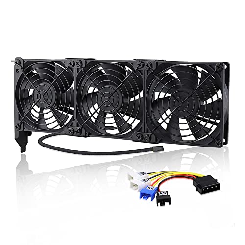 GDSTIME GPU Lüfter 3 x 92mm PCI Grafikkarten Lüfter PCI Kühlfan VGA Kühlung 3 pin 4 pin unterstützt 5v 7v 12v für Computer Hauptplatine Audio Video von GDSTIME