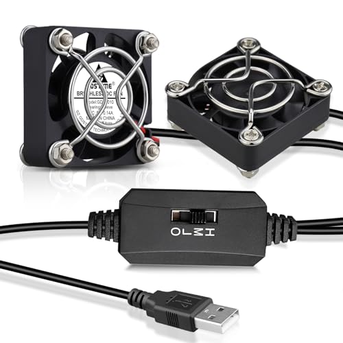 GDSTIME Leiser 40 mm USB-Lüfter, 5 V Mini-bürstenloser DC-Lüfter für VR-Getriebe, Aquarium, Router, Playstation, Raspberry Pi, Helmbelüftung, 2 Stück von GDSTIME