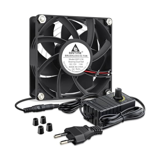 GDSTIME 230v Lüfter 12V 120 x38mm Lüfter 220V mit AC Geschwindigkeit Kontrolle DC 4V -12V für Arbeitsplatz Server Schweißer Kabinett Auspuff Belüftung von GDSTIME