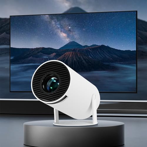 Mini Beamer, 4k Heimkino Full HD Native1080P, WiFi6 Bluetooth 5.0 Projektor,120 ANSI Lumen Video Projektor, 180 Grad Drehung mit Auto Trapezkorrektur Tragbarer Smart Projector (120 ANSI Weiß) von GDWD