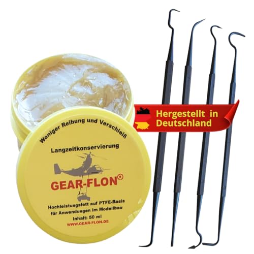 Modellbau Fett – Hochleistungs Schmierfett für den Modellbau – Teflonfett PTFE für Gelenke, Getriebe & Antriebseinheiten – Premium Modellbaufett für Feinmechanik – (50ml) von GEAR- FLON