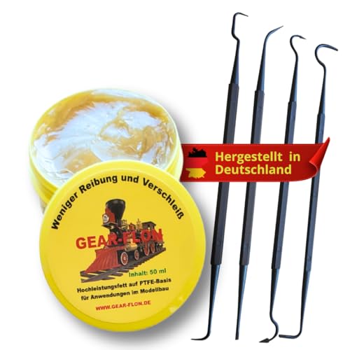 Modelleisenbahn Fett – Premium Teflonfett PTFE - Hochleistungs Modellbahn Schmiermittel – Modellbahn Fett für Lokomotiven & Getriebe – Präzisionsfett für Modelleisenbahn (50ml) von GEAR- FLON