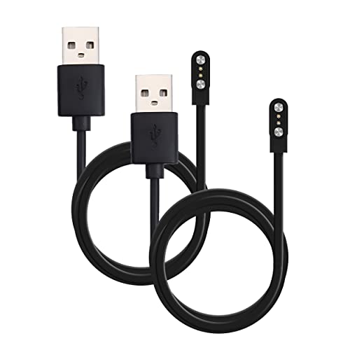 GEARPLEX Ladekabel USB Kabel (2 Pin Magnetisch) für Smart Watch Bluetooth Geräte Schwarz (Größe- 2.5mm- 2 Pack) von GEARPLEX