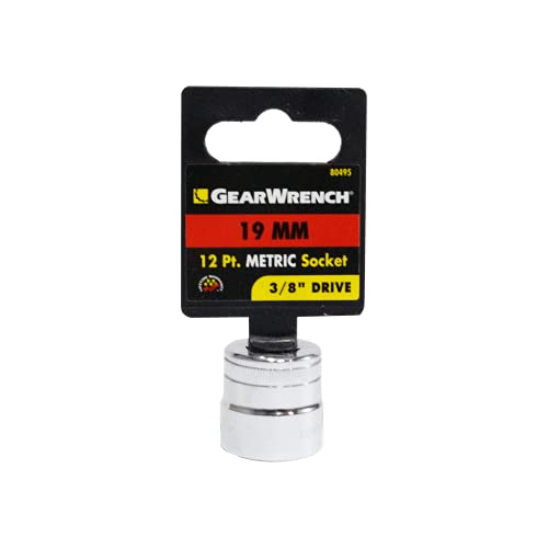 GEARWRENCH 80495 Standard-Stecknuss, metrisch, 12-kant, 19 mm von GEARWRENCH