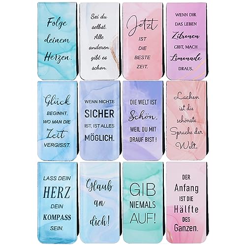 12 Stück Inspirierend Magnetisch Lesezeichen ermutigende Sprüche Magnetlesezeichen Positive Zitate Geschenke zum Geburtstag Abitur Prüfung Jugendweihe Einschulung für Schüler Lehrer beste Freundin von GEBETTER